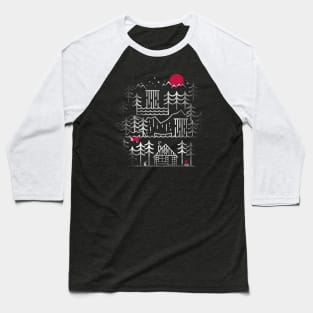 Geometric Fox Minimal Lands Baseball T-Shirt